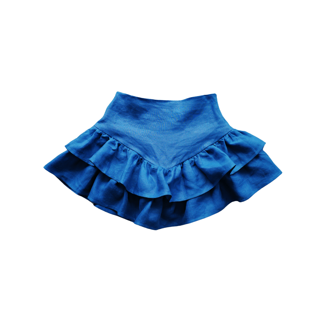 Navy Ruffled Skirt.
