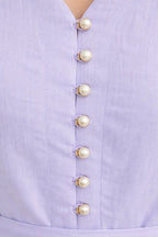 Linen purple midi dress